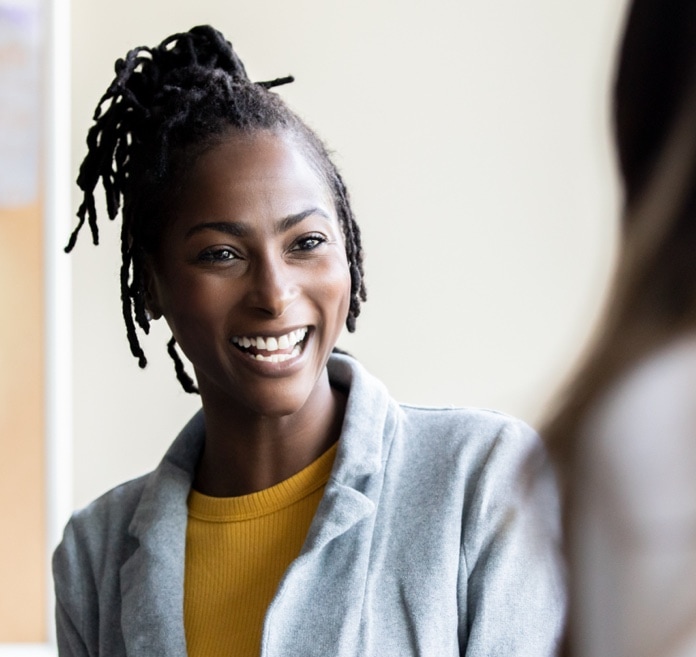 Young black woman smiling