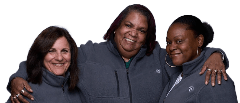 Three PPL female employees wearing PPL sweatshirts
